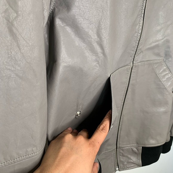 HOGAN RARE HOODED LEATHER BOMBER JACKET - Picture 5 of 11